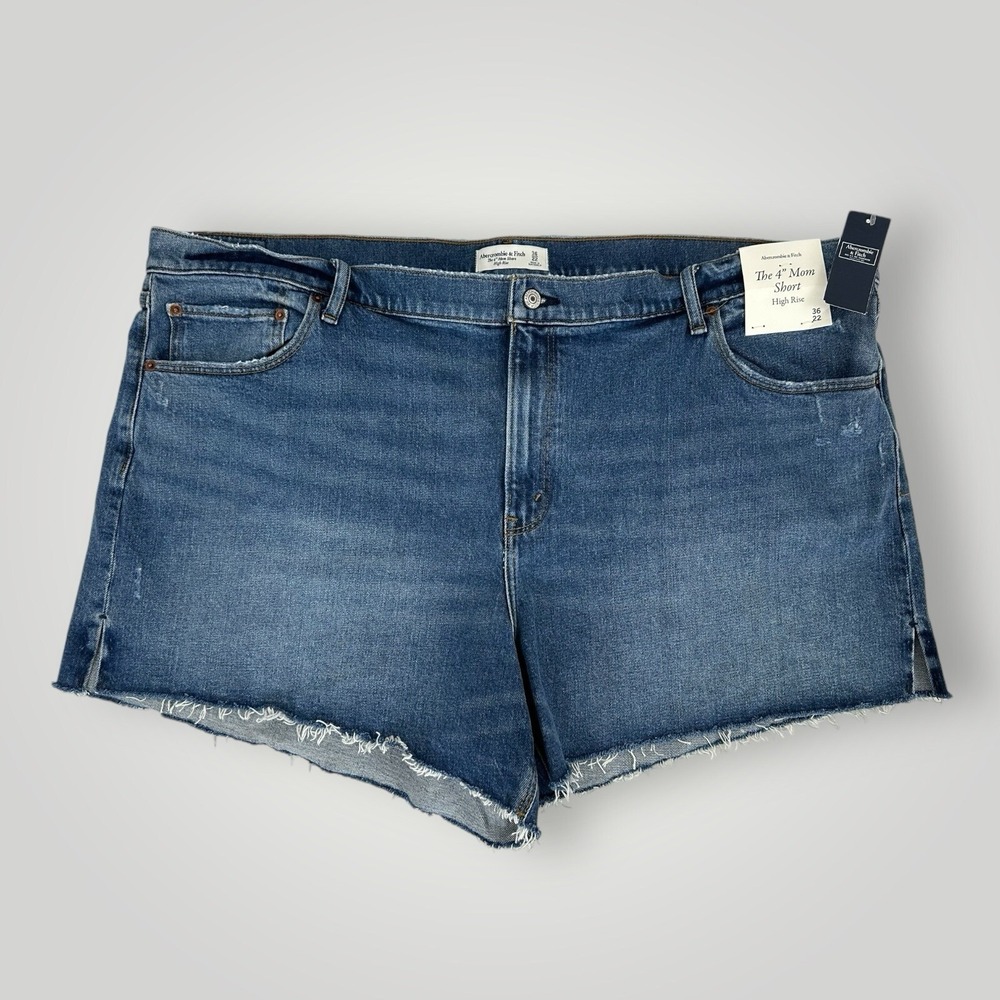 NEW $59 Abercrombie & Fitch The 4 Inch Mom High‎ Rise Jeans Short Womans 36 NWT
